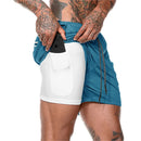 2022 NEUE Herren Laufshorts Herren 2 in 1 Sportshorts Herren Doppeldeck Schnelltrocknend Sport Herren Shorts Jogging Gym Shorts Herren