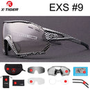 X-TIGER Photochrome Fahrradbrille 5 Linsen UV400 Mountainbike Brille Herren Outdoor Sport Fahrradbrille mit Myopie Rahmen
