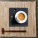 4 Stück 10 x 10 cm, Naturschiefer, Untersetzer, Glasbecher, Tassenmatten, Getränkebecher, Tischsets für den Gebrauch in der Küche zu Hause (schwarz)