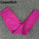 Conjunto de Yoga para mujer, ropa de gimnasio, traje deportivo, Top corto de manga larga calado sin costuras, mallas de entrenamiento de cintura alta, ropa deportiva