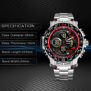 MIZUMS Men's Watches Quartz LED Digital Watch Sport Military Waterproof Clock Male Chronograph Stop Wristwatch Relogio Masculino