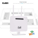 KuWFi 4G-Router-SIM-Karte 300 Mbit / s entsperrter 4G-CPE-WLAN-Router 150 Mbit / s CAT4 Mobiler WLAN-Hotspot mit Sim-Kartensteckplatz 4 LAN-Ports