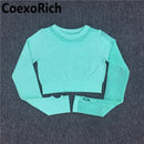 Conjunto de Yoga para mujer, ropa de gimnasio, traje deportivo, Top corto de manga larga calado sin costuras, mallas de entrenamiento de cintura alta, ropa deportiva