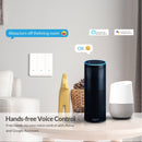 Interruptor inteligente WiFi pulsador interruptores de luz de pared EU AC 90v 250v No Neutral Tuya Control inalámbrico Alexa Google Home Compatible