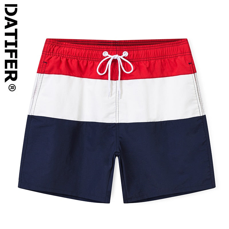 DATIFER Neue, schnell trocknende Herren-Badeshorts, Sommer-Bretthose, Surf-Badebekleidung, Strand, Fitnessstudio, Badeanzug mit kurzem Mesh-Futter ES6C