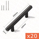 NAIERDI 20 STÜCKE Edelstahl T-Bar Möbelgriff Gebürstetes Gold Küchengriff Schwarzer Schrankgriff mit schneidbarer Bambusschraube