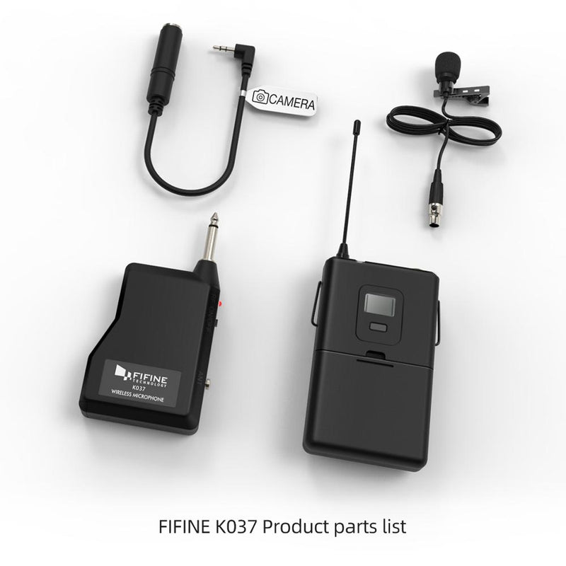 Fifine 20-Kanal-UHF-Wireless-Lavalier-Ansteckmikrofonsystem mit Taschensender, Mini-Ansteckmikrofon und tragbarem Empfänger