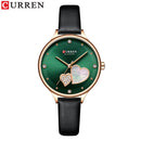 CURREN Uhren Damenmode Leder Quarz Armbanduhr Charming Strass Weibliche Uhr Zegarki Damskie