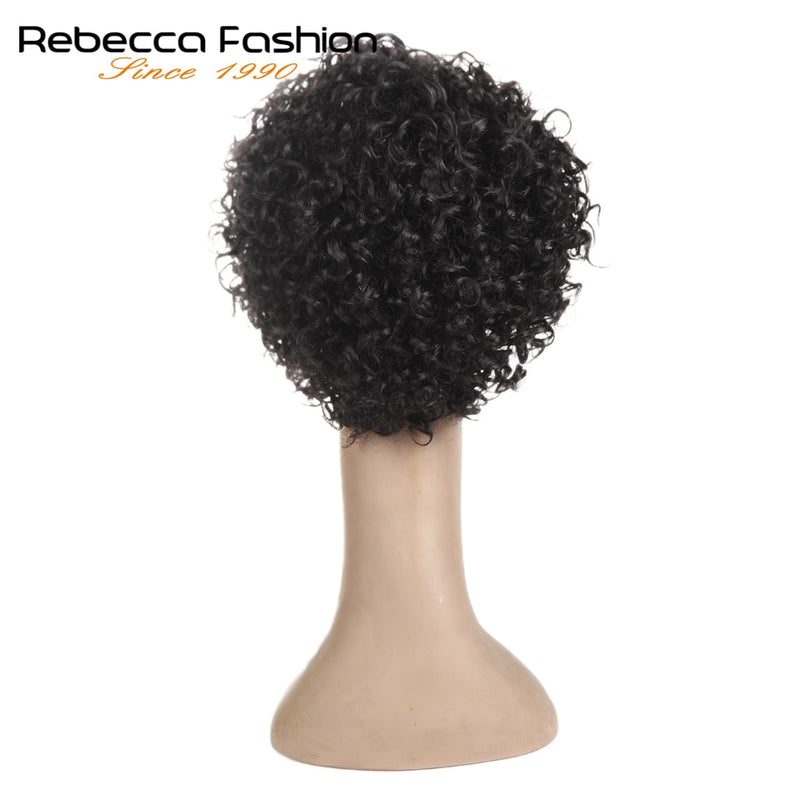 Rebecca Short Loose Curly Wigs For Black Women Brazilian Remy Bouncy Curly Human Hair Wigs Short Wig Blond Red Cosplay Full Wig