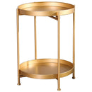 Nordic Simple Iron Double-Layer Kleiner Teetisch Ecken Runder Couchtisch Lving Room Mini Sofa Beistelltisch