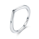 WOSTU Einfacher Ring 100% 925 Sterling Silber Schimmernder Wunsch Stapelbarer Ring Für Frauen Hochzeit Original Modeschmuck Geschenk