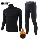Aismz Thermo-Unterwäsche-Sets für Herren, schnell trocknend, antimikrobiell, Stretch, Thermo-Kompressions-Fleece, Schweiß, Fitness, warme lange Unterhosen
