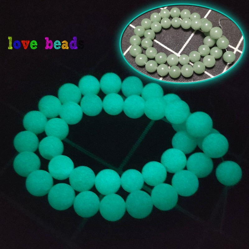 6/8/10mm Natural Stone Luminous Glowing In The Dark Round Beads for Jewelry Making DIY Bracelet Accessories 15inch Mineral Beads
