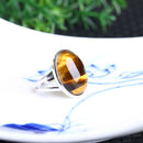 Real Natural Crystal Ring Gelb Tigerauge Stein S925 Silber Mosaik Ring Männer Frauen Kristall Ringe Energie Stein Schmuck Großhandel