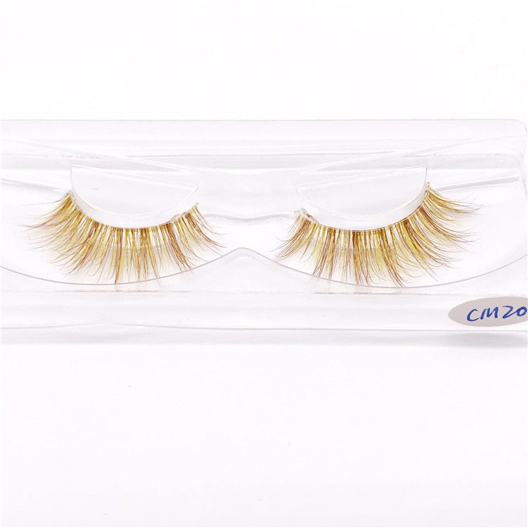 Xinemilin BLONDE 3D mink fake lashes wholesale natural individual brown false eyelashes makeup 15 25mm lash extension supplies