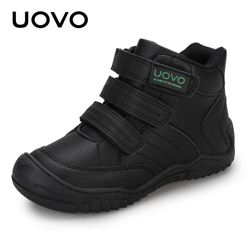 UOVO New Arrival School Shoes Mid-Calf Boys Hiking Fashion Sport Outdoor Children Casual Sneakers Size
