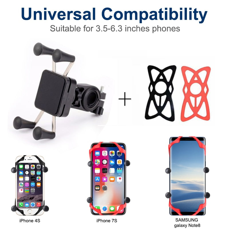 Univerola Bike Phone Mount for Motorcycle&amp;Bike Handlebars X-Clip Stand GPS Mount Bracket, Adjustable, Fits For iPhone 11/11 Pro