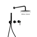 Eingebauter Duschmischer Wasserhahn Umsteller mit Wasserauslasshalter Bagnolux Schwarz Messing Regen Handkopf Badezimmer Set