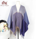 Damen Winter Reversible Oversized Blanket Plaid Pullover Poncho Cape Kaschmir Schal und Wraps Strickjacken Dickerer Pashmina-Schal