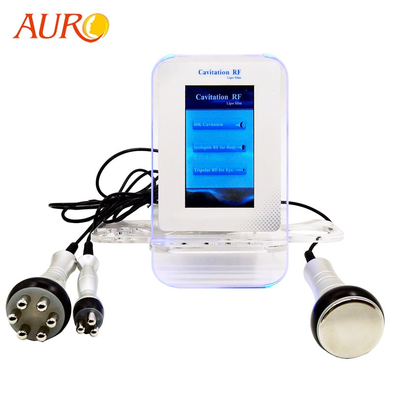 AURO 3 in 1 Ultrasonic 40K Cavitation RF Radio Frequency Body Shaper Weight Loss Slimming Anti-Wrinkle Beauty Machine for Spa