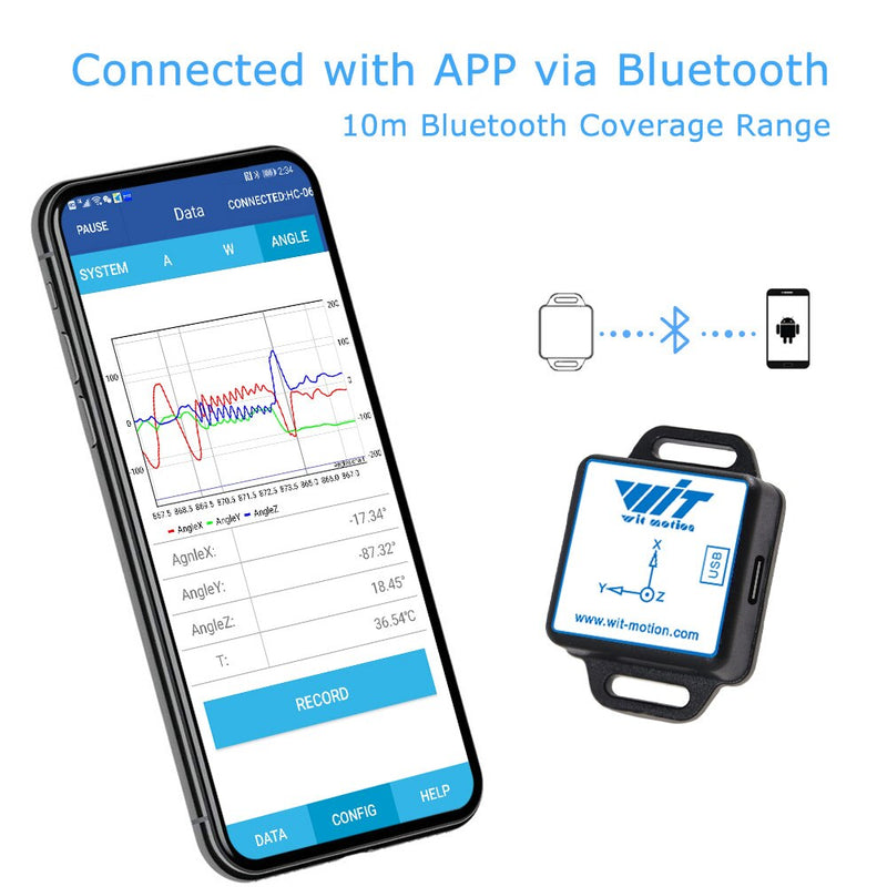 BWT61CL High-Precision Bluetooth Accelerometer+Gyroscope+Angle(XYZ, 100HZ), 6-Axis MPU6050 AHRS Inclinometer, Support PC/Android