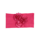 Nishine Weiches Stretch-Satin-Rosen-Blumen-Baby-Stirnband, Neugeborene, Knoten, breite Nylon-Kopftücher, Turban, Mädchen, Kopfbedeckung, Kinder-Foto-Requisiten