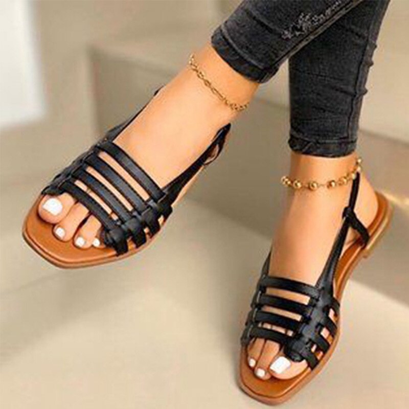 2022 Women Sandals Woman Gladiator Open Toe Casual Beach Shoes Female Hollow Out Flats Women&