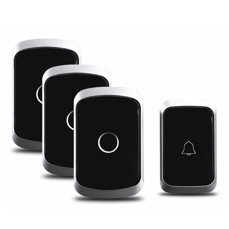 CACAZI Wireless Waterproof Doorbell 300M Remote US EU UK Plug LED Flash Home Cordless Door Bell Chime 1 2 Button 1 2 Receiver