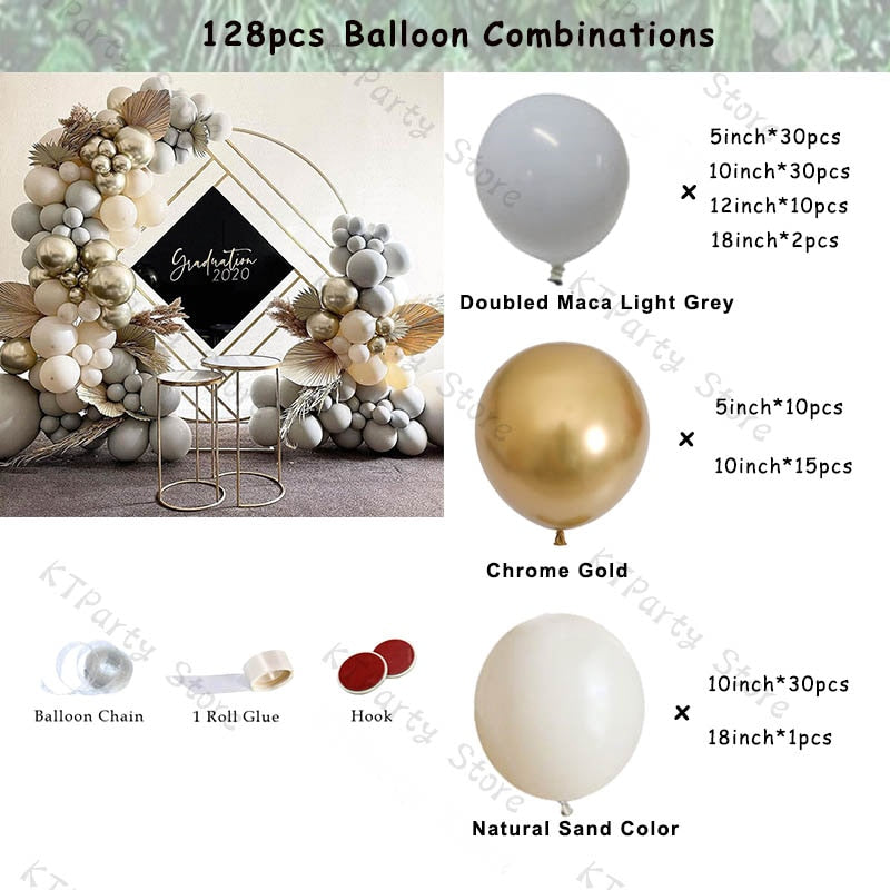 Juego de arco de guirnalda de globos blancos mate de café Retro, decoración de boda Bohemia, accesorio de decoración para fiesta de bienvenida de bebé de cumpleaños