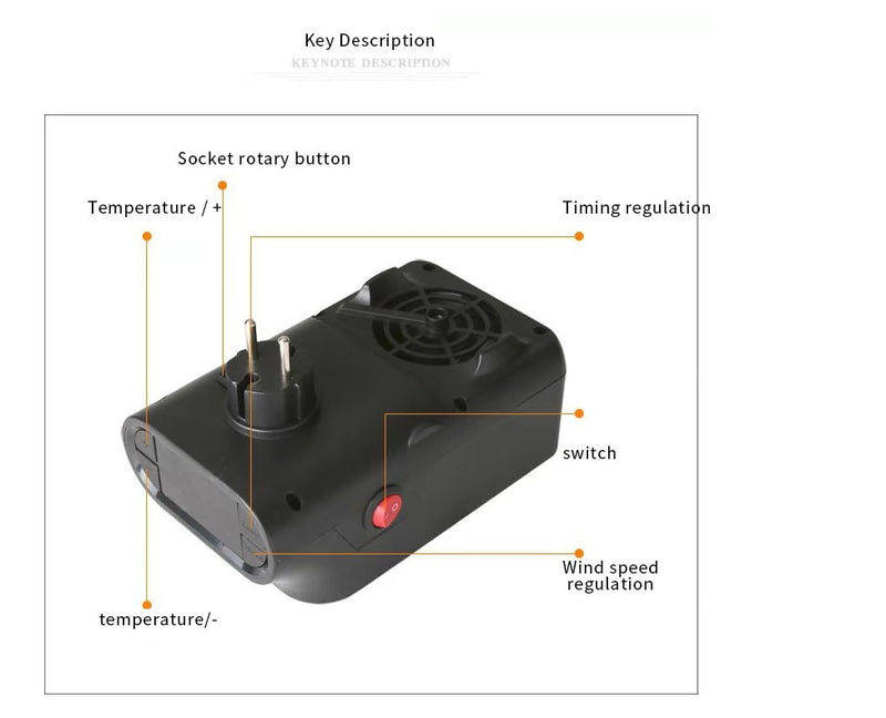 900W Mini Elektrischer Heizlüfter Fernbedienung Tragbarer Desktop Haushalt Plug-in Raumheizung Luftheizung Raum Winterwärmer Ventilator