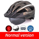 Victgoal casco de bicicleta LED montaña carretera USB recargable luz casco de ciclismo para hombre visera gafas hombres MTB bicicleta casco