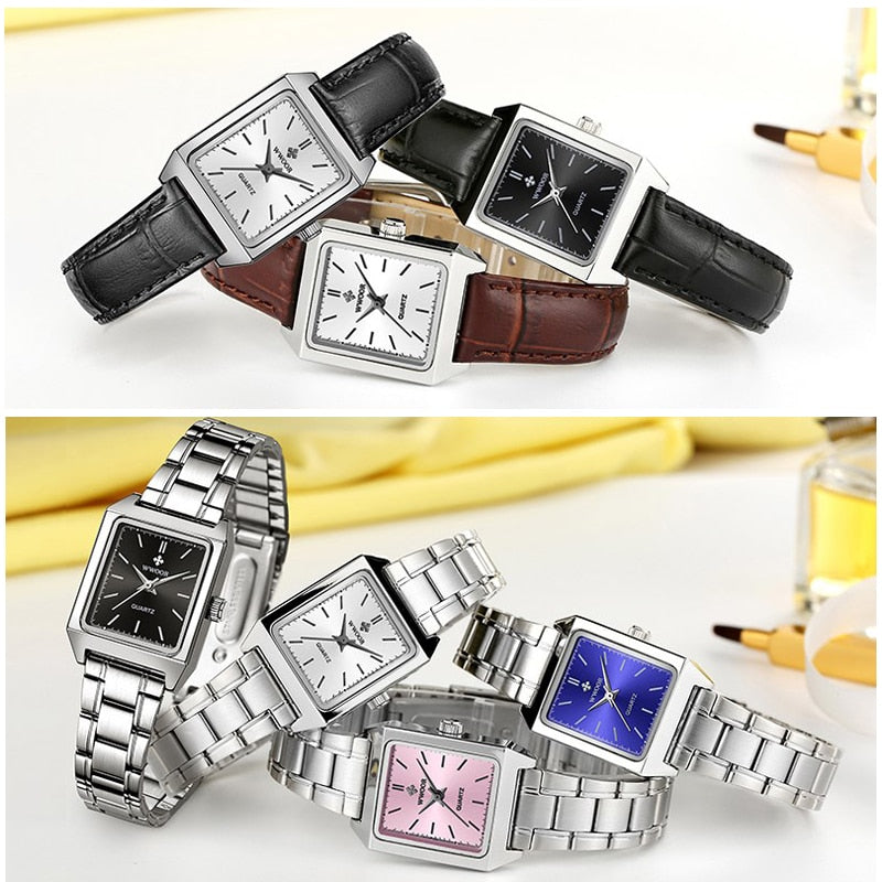 Montre Femme 2022 WWOOR, relojes de marca de lujo para mujer, reloj pequeño rectangular a la moda, vestido de cuarzo para mujer, pulsera para mujer, reloj de pulsera