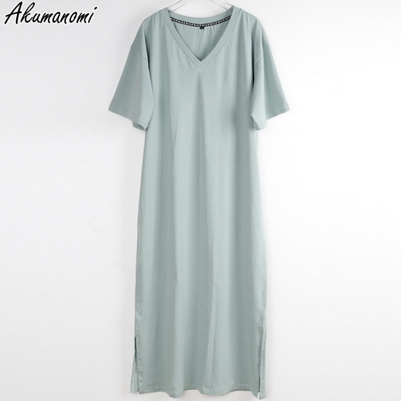 Oversized V Neck Plus Size Women Maxi Dress 4xl 5xl 6xl 7xl 8xl 9xl 10xl Summer Casual Loose Long Korean Harajuku Boho Dresses