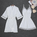 Sexy Womens Night Robe Strap Top Pajamas Suit Summer Two Piec Sleepwear Sets Casual Home Wear Nightwear Sleep Kimono Bath Gown