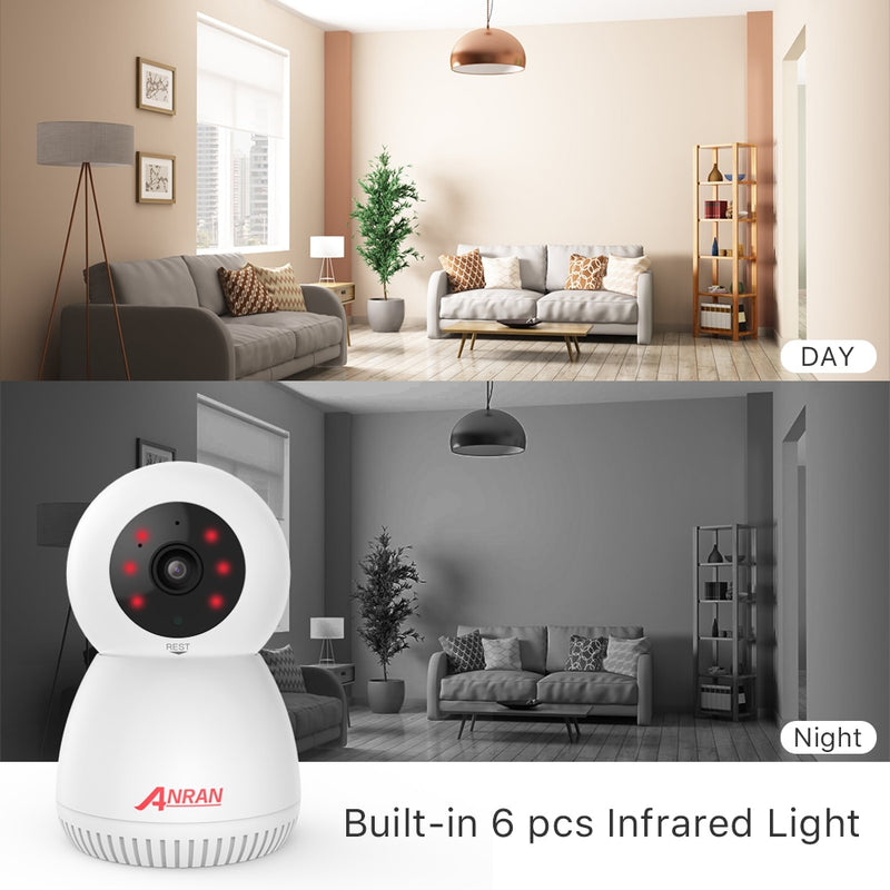 ANRAN Überwachungskamera 3MP Automatische Tracking-IP-Kamera Home Security Camera Innenkamera WIFI Babyphone Audio Video APP