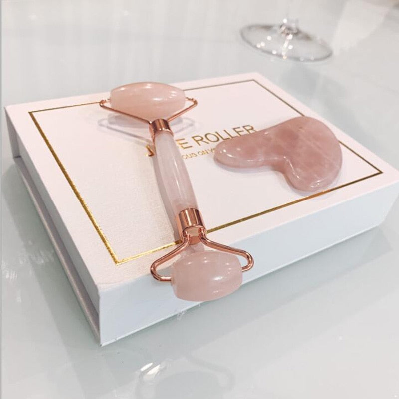 Rose Quartz Face Massage Jade Roller Natural Stone Crystal Slimmer Lift Wrinkle Remover Beauty Care Slimming Lifting Tools