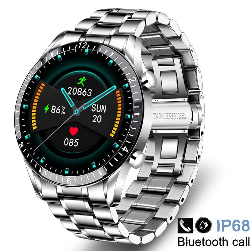 2021 New Smart Watches Men Full Touch Screen Sports Fitness Watch IP67 Waterproof Bluetooth For Android ios smartwatch Mens+box