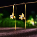 Lotus Fun Plata de Ley 925 auténtica, joyería fina hecha a mano Original Natural, bonitos pendientes colgantes de moda con flores florecientes para mujer