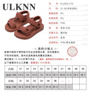 ULKNN Jungen Sandalen Kinder Sandalen Kinderschuhe Gummi Schulschuhe Atmungsaktive Offene Zehe Casual Boy Sandale