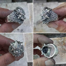 Anillo de León de estilo chino de Plata de Ley 925 para hombre, anillo Punk de motorista TA210, tamaño de EE. UU. 7 ~ 15