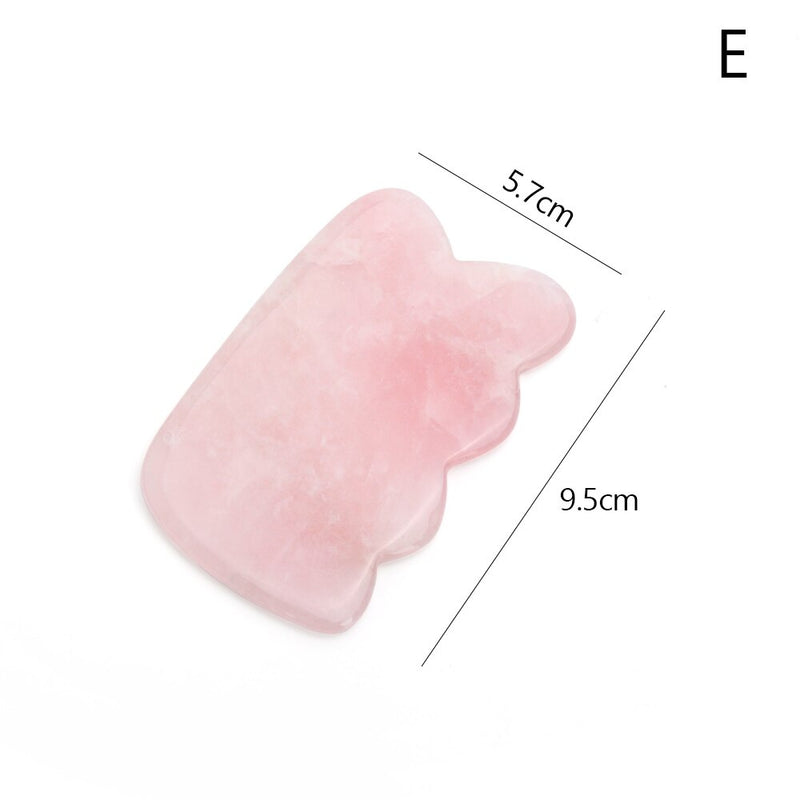 Natural Rose Quartz Jade Gua sha Stone Board Massage Gua Sha Scrapers Board Plate Jade Face Massage Tool For Face Neck Back Body