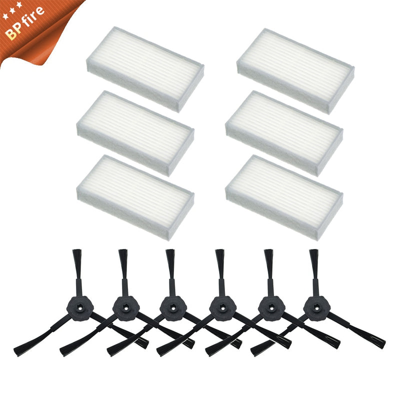 6x side brush 6x HEPA Filter kit for CHUWI ilife v5s v5 x5 ilife V3s v3s pro v3l v5s pro v50 robot vacuum cleaner BPfire