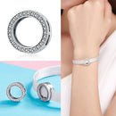 WOSTU 925 Sterlingsilber-Kreis-Charme-runder CZ-Korn-Korn-Klipp passte ursprüngliches Reflexions-Charme-Armband-Schmuck-Zubehör CQX101