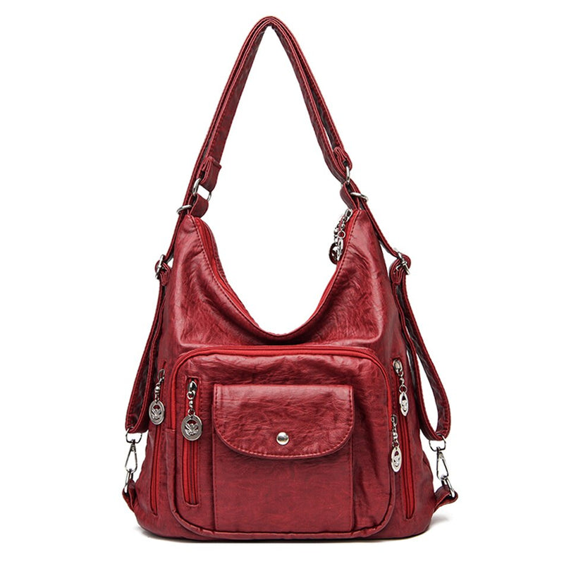 Frauen Gewaschen PU Leder Reise Rucksack Weibliche Bagpack Schule Schulter Handtaschen für Frauen 2020 Rucksack Mochilas Sac A Main