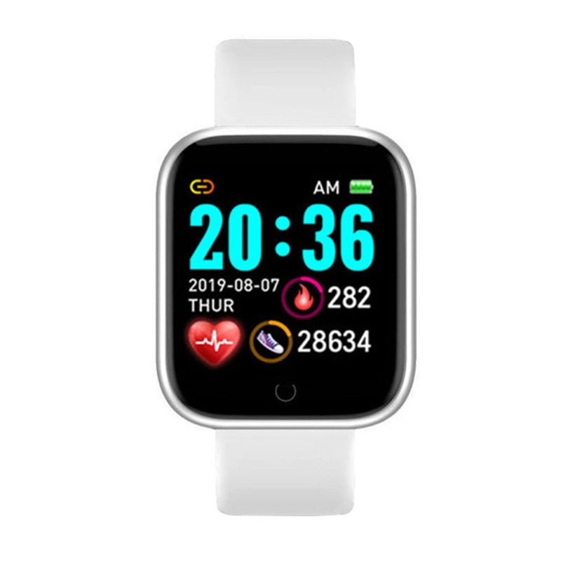 Reloj inteligente Y68 D20 para hombre, rastreador de ritmo cardíaco IP67 para mujer, Monitor de presión arterial, reloj Bluetooth para IOS, Android y Xiaomi para niños