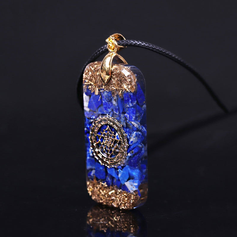 Lapislazuli Orgon Energie Anhänger Natursteine ​​Halskette Reiki Kristall Anhänger Heilschmuck für Frauen