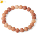 CSJA, pulseras de hilo de piedras naturales de 8mm, pulsera elástica curativa con cuentas redondas de un solo Color para mujer, joyería Simple de moda G432