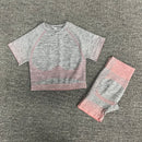 Frauen Yoga Set Gymnastikkleidung Damen Sport Fitnessanzug Laufende Kleidung Yoga Top + Leggings Frauen Nahtlose Gymnastik Yoga BH Anzüge