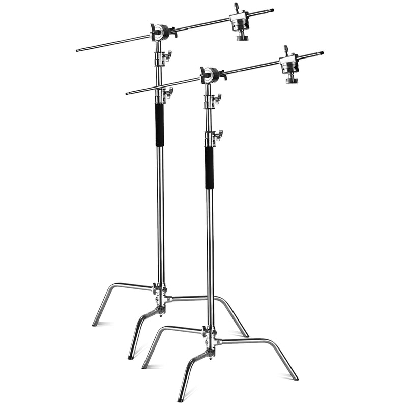 NEEWER Pro 100% Stainless Steel Heavy Duty C Stand with Boom Arm, Max Height 10.5ft/320cm Photography Light Stand