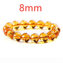 Genuine Natural Yellow Citrine Clear Round Beads Bracelet Women Men Crystal Gemstone Wealthy 8mm 10mm 12mm Gift AAAAA